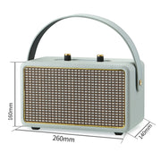Leather Texture Portable Wooden Home Karaoke Bluetooth Speaker, Color: Gray