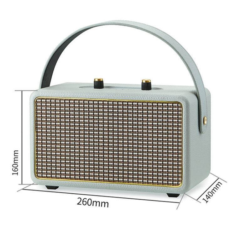 Leather Texture Portable Wooden Home Karaoke Bluetooth Speaker, Color: Gray