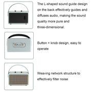 Leather Texture Portable Wooden Home Karaoke Bluetooth Speaker, Color: Gray