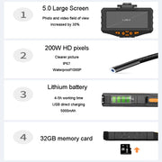 Teslong NTS300 5 Inch HD Large Screen Industrial Inspection Borescope Auto Repair Tools, Specification: 7.6mm-1M