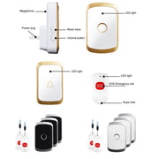 CACAZI C20 Two To Three Wireless Pager For The Elderly Home Care Water-resistant Emergency Pager, EU Plug(Black)