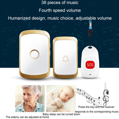 CACAZI C20 Two To Three Wireless Pager For The Elderly Home Care Waterproof Emergency Pager, EU Plug(Silver) - free shipping - PMC Jewellery - Order now!