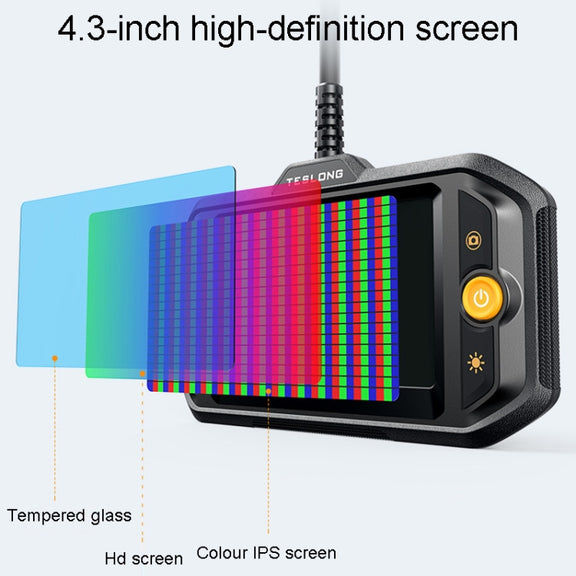 Teslong TS43S HD Camera Probe 4.3 Inch Screen All-In-One Industrial Borescope Auto Repair Tools, Specification: 8.0mm Dual Lens