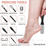 10pcs/set Household Electric Dead Skin Peeling Foot Grinder, Color: Black