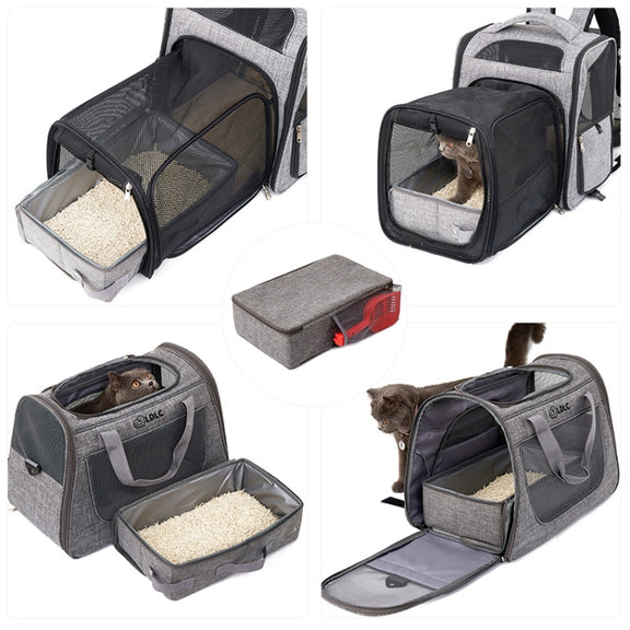 24x40cm Foldable Oxford Cloth Portable Cat Litter Box Pet Bag