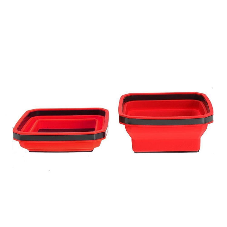 Square Silicone Foldable Magnetic Parts Tray For Small Parts And Tools(Red) - free shipping - PMC TechLife - Order now!