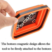 Square Silicone Foldable Magnetic Parts Tray For Small Parts And Tools(Red)