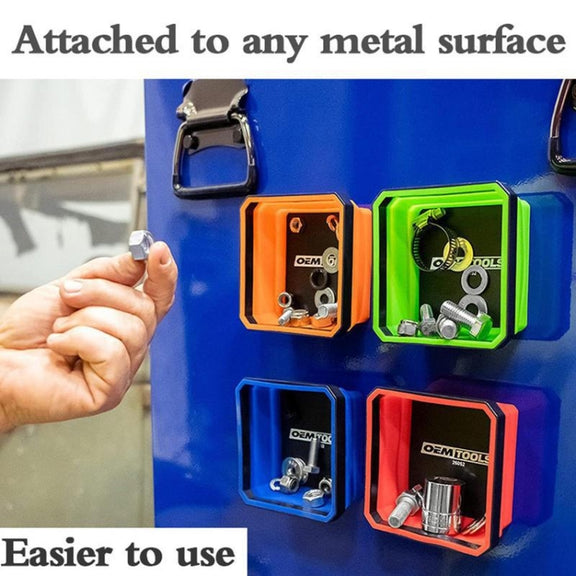 Square Silicone Foldable Magnetic Parts Tray For Small Parts And Tools(Blue)