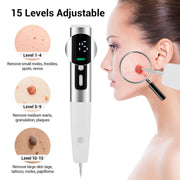 15 Gears Rechargeable Mole Spotting Pen Laser Beauty Instrument Spot Removal Magic Tool(Silver)