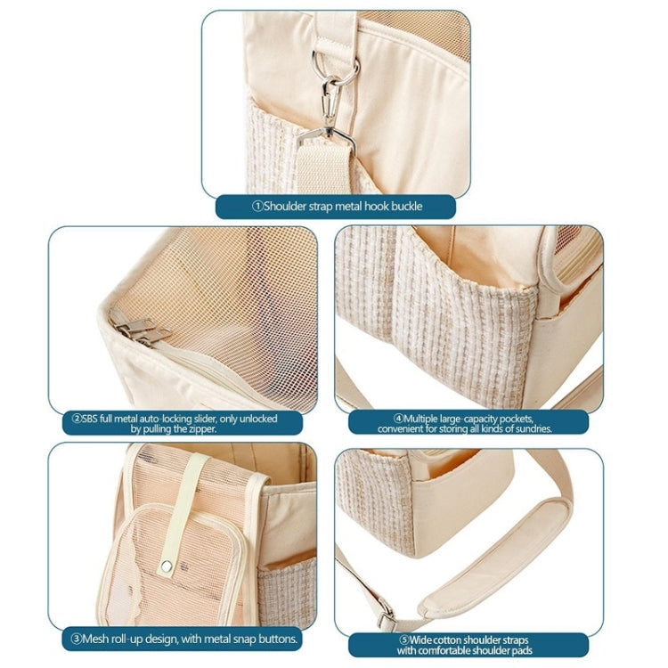 Portable Cotton Canvas Outing Shoulder Cat Bag(Beige) - Pet Bags by PMC TechLife | Online Shopping South Africa | PMC TechLife | Buy Now Pay Later Mobicred