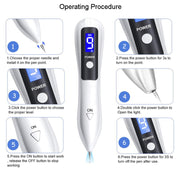 9 Gears Mole Spotting Pen LCD Home Laser Mole Spot Sweeping Beauty Instrument Without Shoot Light(Gold)