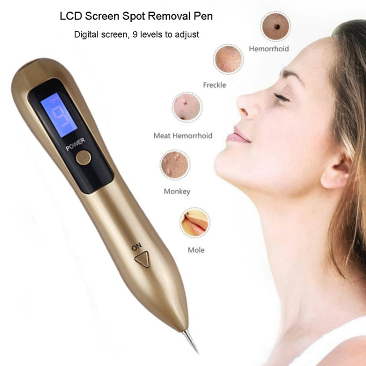9 Gears Mole Spotting Pen LCD Home Laser Mole Spot Sweeping Beauty Instrument With Shot Light(Gold) - free shipping - PMC TechLife - Order now!