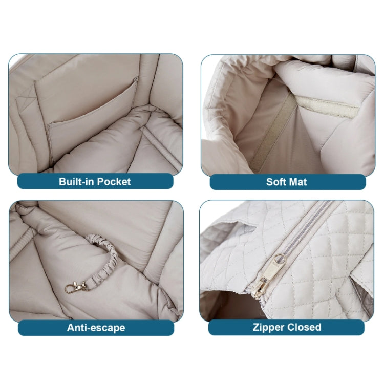 Pet Handbag Autumn And Winter Shoulder Cat Outing Bag, Color: Large Beige Camel