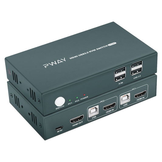 PWAY PW-S7201H 2 In 1 Out HDMI KVM Switch 4K HD Video Screen Cutter - free shipping - PMC Jewellery - Order now!