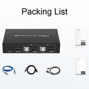 PWAY PW-S7201H 2 In 1 Out HDMI KVM Switch 4K HD Video Screen Cutter