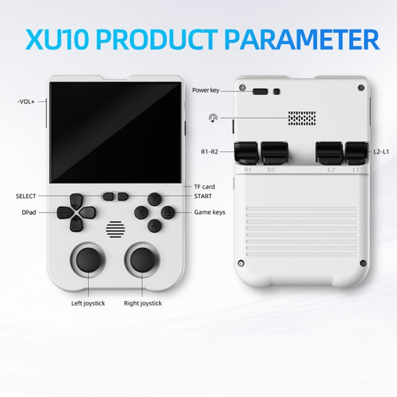 AMPOWN XU10 Handheld Game Console 3.5-Inch IPS Screen Linux System Portable Video Arcade 128G(Grey)