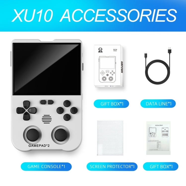AMPOWN XU10 Handheld Game Console 3.5-Inch IPS Screen Linux System Portable Video Arcade 256G(Grey)