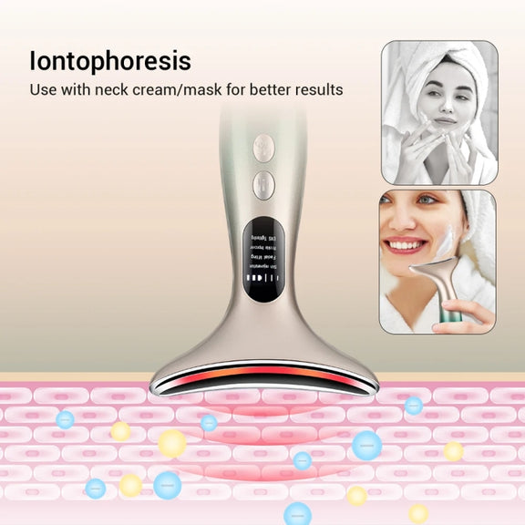 HY38 EMS Micro-Current Constant Temperature Neck Beauty Instrument Facial Introduction Device(White)
