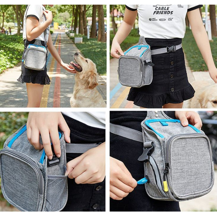 25x17x12cm Portable Pet Training Bag For Outings Dog Pet Snack Waist Bag(Little Dance Dragon Gray+Blue) - free shipping - PMC TechLife - Order now!