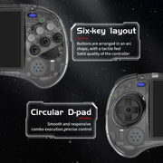 ANBERNIC RG ARC-S Handheld Game Console 4-Inch IPS Screen Linux System Portable Video Arcade 128G(Transparent Blue)