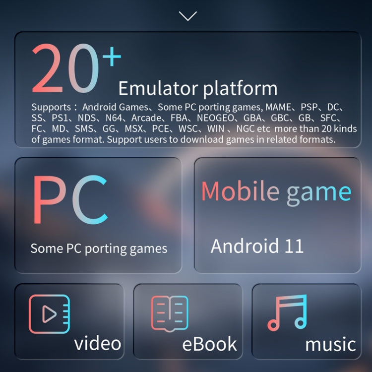 ANBERNIC RG ARC-S Handheld Game Console 4-Inch IPS Screen Linux System Portable Video Arcade 128G(Transparent Blue) - free shipping - PMC Jewellery - Order now!