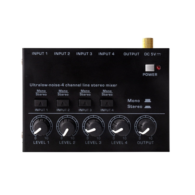 Ultra-compact 4 Channel Stereo Sound Low-noise Mixer For Recording Live Broadcasting, US Plug(MAX400) - Live Sound Effects Processors by PMC TechLife | Online Shopping South Africa | PMC TechLife | Buy Now Pay Later Mobicred