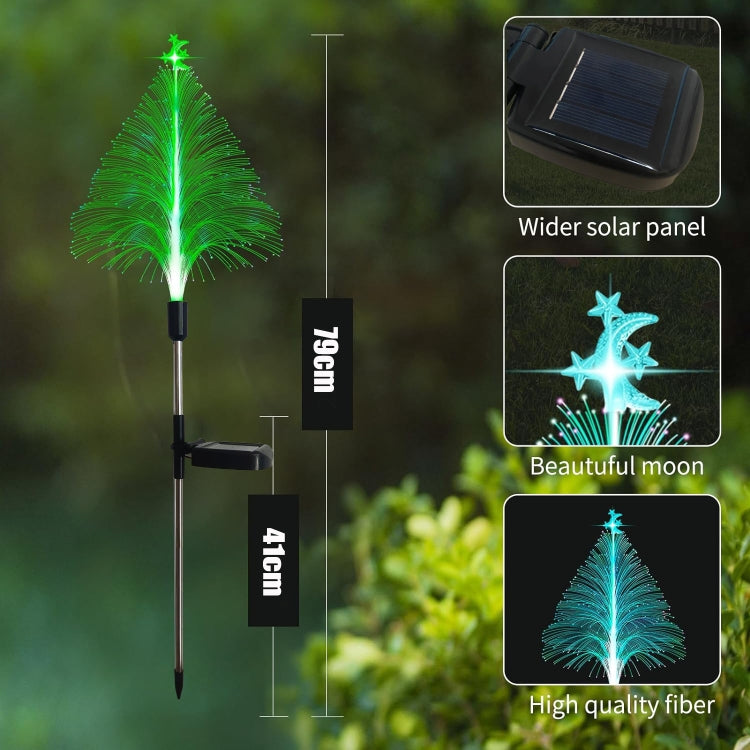Star Moon Transparent Christmas Tree Solar Light Outdoor Atmosphere Lighting Outdoor Water-resistant Glowing Festival Decorative Lamp