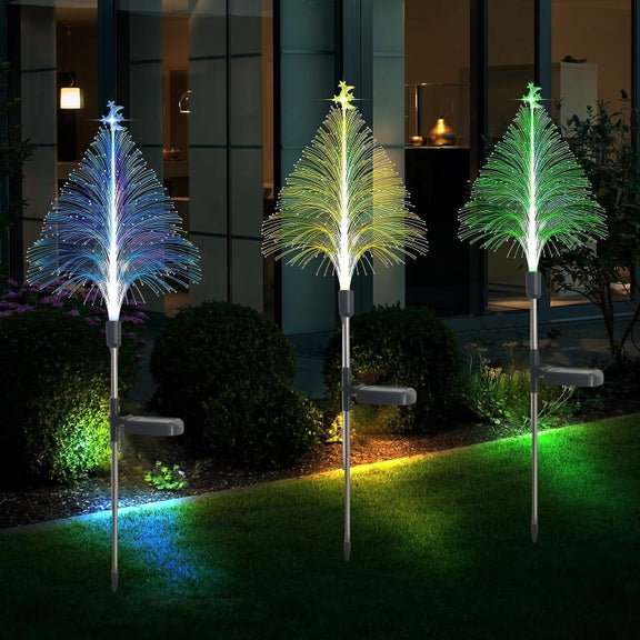 Star Moon Transparent Christmas Tree Solar Light Outdoor Atmosphere Lighting Outdoor Water-resistant Glowing Festival Decorative Lamp