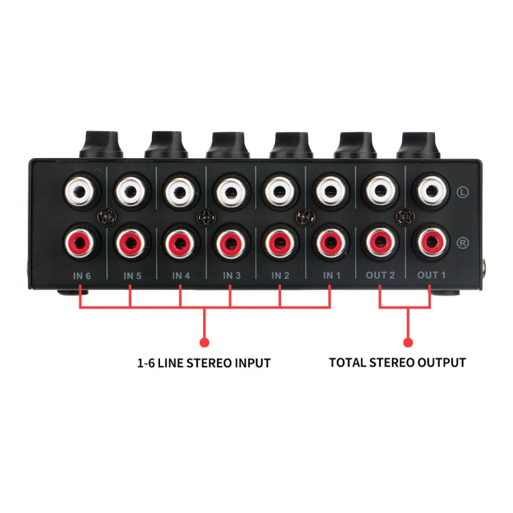Audio Stereo Hub 6-Channel Passive Mixer Controller(CX600)