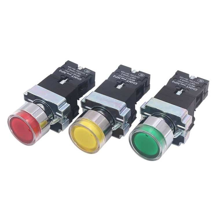 CHINT NP2-BW3361/24V 1 NO Pushbutton Switches With LED Light Silver Alloy Contact Push Button (Green)