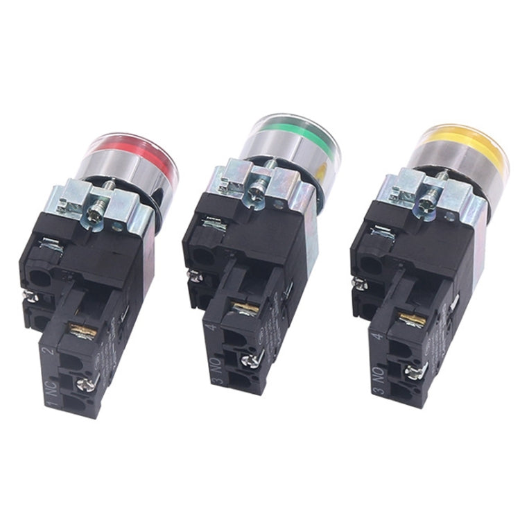 CHINT NP2-BW3365/220V 1 NO+1 NC Pushbutton Switches With LED Light Silver Alloy Contact Push Button (Green) - Car Switches by PMC TechLife | Online Shopping South Africa | PMC TechLife | Buy Now Pay Later Mobicred