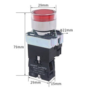 CHINT NP2-BW3561/24V 1 NO Pushbutton Switches With LED Light Silver Alloy Contact Push Button (Yellow)
