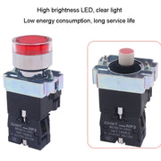 CHINT NP2-BW3362/220V 1 NC Pushbutton Switches With LED Light Silver Alloy Contact Push Button (Green)