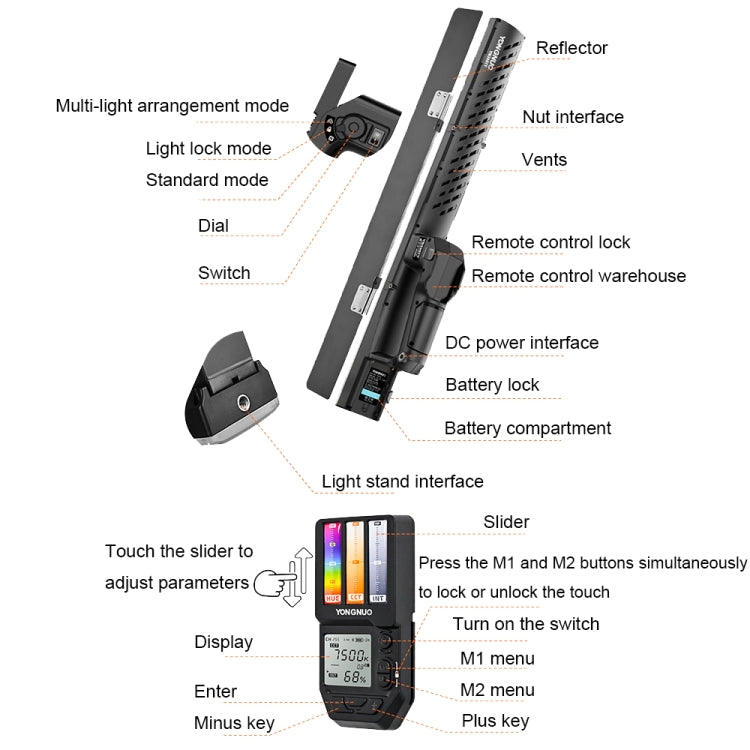 YONGNUO YN360IV 480 LEDs RGB APP Controlled Photography Fill Light, Spec: Standard+NP-F970