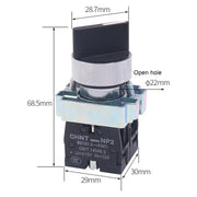 CHINT NP2-BD33 3 Gear Self-locking 2NO Power Transfer Switch Short Handle Master Knob 22mm