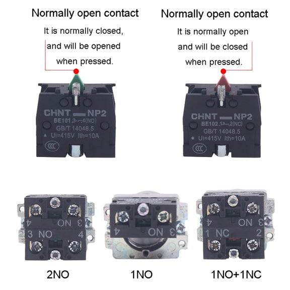 CHINT NP2-BD25 2 Gear Self-locking 1NO+1NC Power Transfer Switch Short Handle Master Knob 22mm