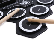 G6008 Desktop Drums With Sound Lithium Portable Drum Set Bluetooth Kids Practice Drum(Black)