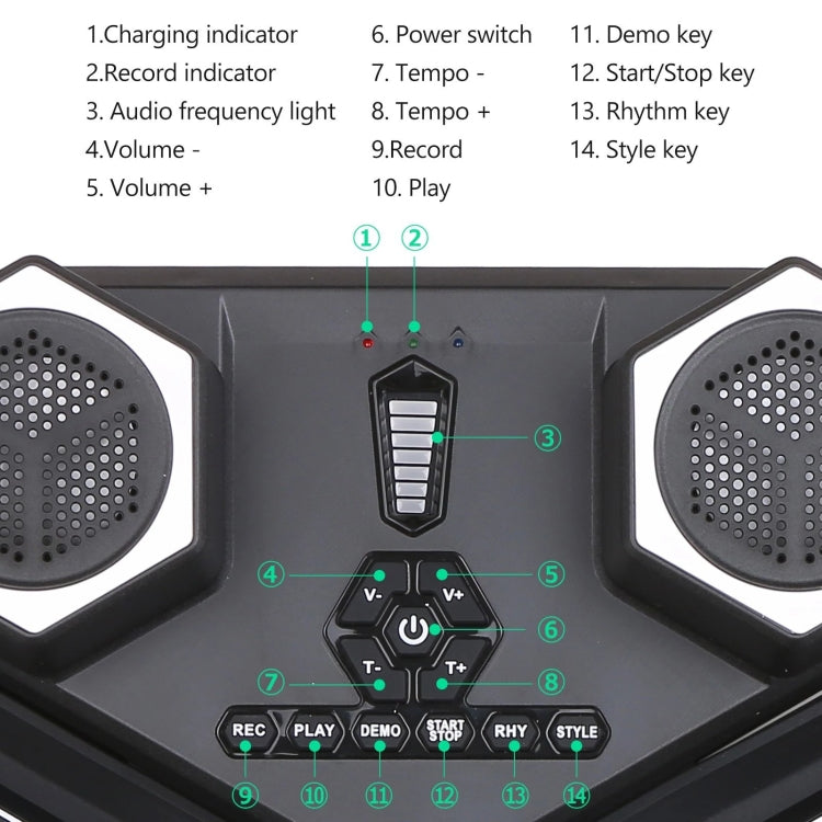 G6008 Desktop Drums With Sound Lithium Portable Drum Set Bluetooth Kids Practice Drum(Black) - Percussion Accessories by PMC Jewellery | Online Shopping South Africa | PMC Jewellery | Buy Now Pay Later Mobicred