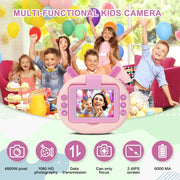 S2 2.4-Inch 180-Degree Flip-Screen 1080P HD Cartoon Children Digital Camera With Stand(Violet)