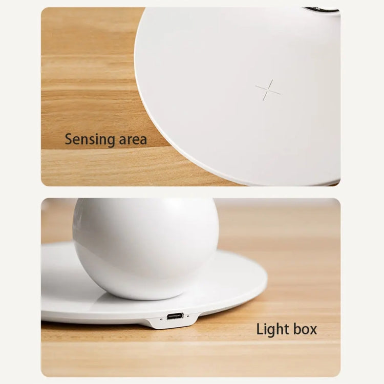 K22T 15W Multifunctional Rotatable Clock Night Light Wireless Fast Charger, Color: Wheat-color