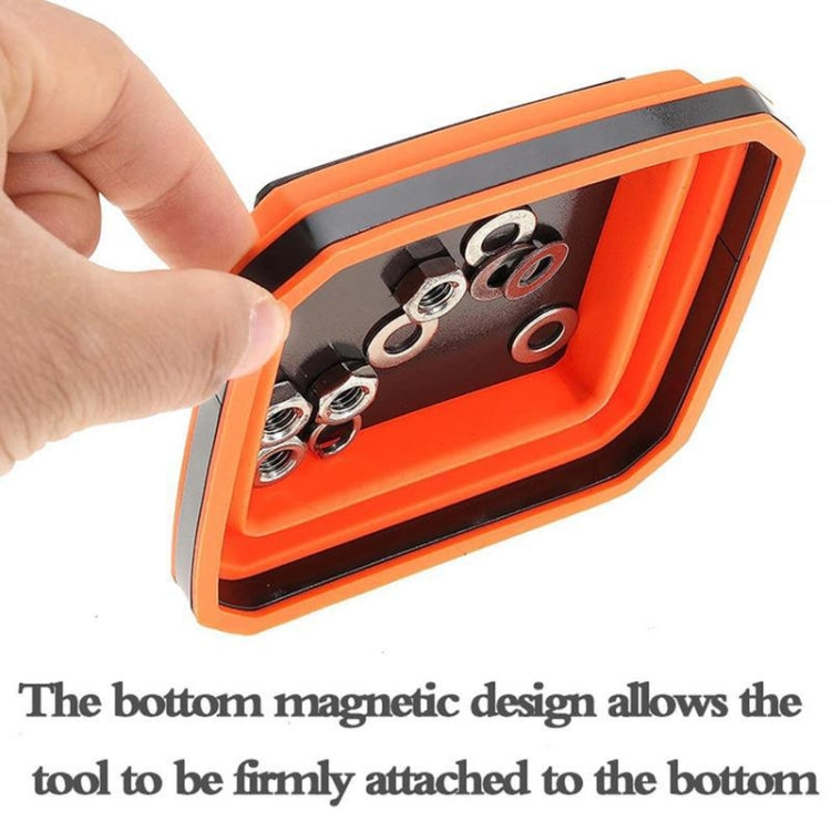 Square Silicone Foldable Magnetic Parts Tray For Small Parts And Tools(Green)