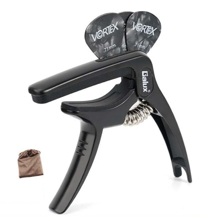 Galux GC501A Acoustic Guitar Pitch Clip Folk Ukulele Metal Clip With Storage Bag, Color: Black - Guitar Tuner by Galux | Online Shopping South Africa | PMC TechLife