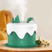 M328 Mini USB Plug-in Desktop Night Light Cartoon Cake Silent Spray Humidifier(Green)