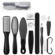 10 In 1 Foot File Clean Tool Kit Foot Care Pedicure Tools Set(Black)
