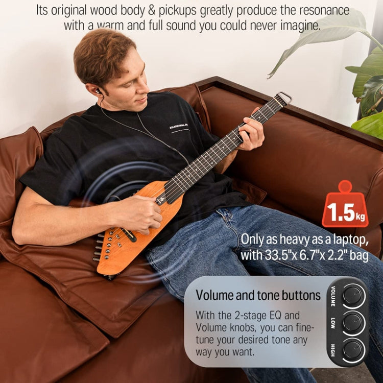 DONNER Smart Headless Silent Guitar Travel Portable Detachable Acoustic Guitar, Style: Mahogany Sunrise Color - free shipping - PMC TechLife - Order now!