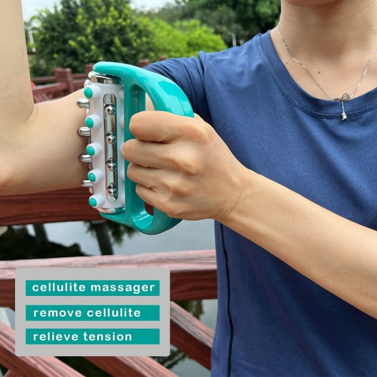 Handheld Curved Five-row Iron Column Roller Soothing Massager(Yellow) - free shipping - PMC TechLife - Order now!