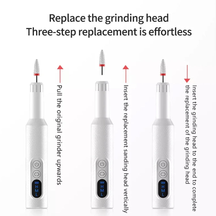 M3 USB Charging Portable Electric Nail Polisher Nail Art Tools Home Nail Art Instrument(Pink) - Grinding Tools & Accessories by PMC TechLife | Online Shopping South Africa | PMC TechLife | Buy Now Pay Later Mobicred