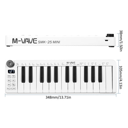 M-VAVE SKM-25MINI Digital Electronic Piano 25 Key Musical Instrument MIDI Keyboard Controller - free shipping - PMC Jewellery - Order now!