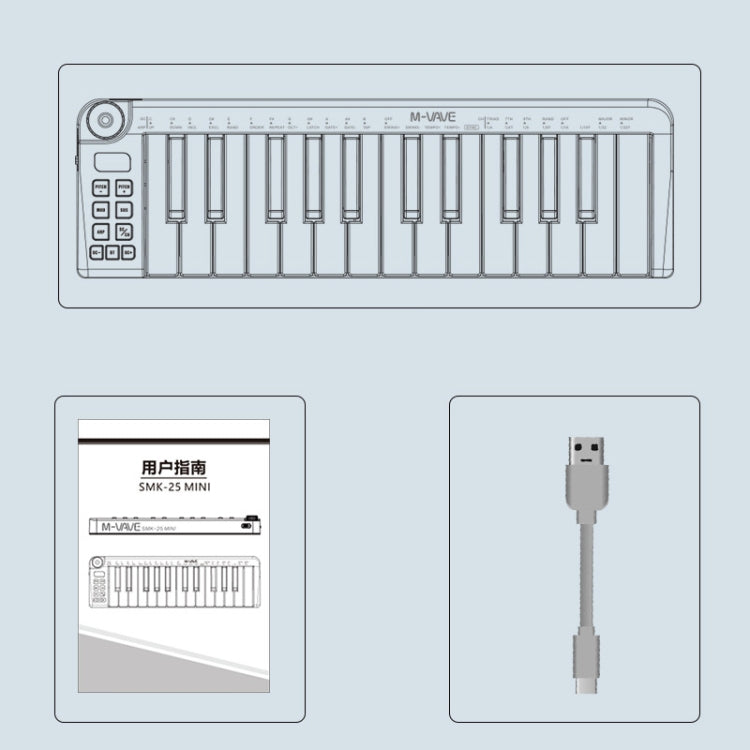 M-VAVE SKM-25MINI Digital Electronic Piano 25 Key Musical Instrument MIDI Keyboard Controller - free shipping - PMC Jewellery - Order now!