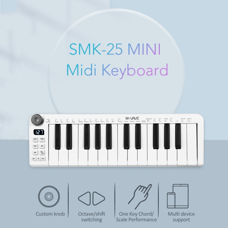 M-VAVE SKM-25MINI Digital Electronic Piano 25 Key Musical Instrument MIDI Keyboard Controller - free shipping - PMC Jewellery - Order now!